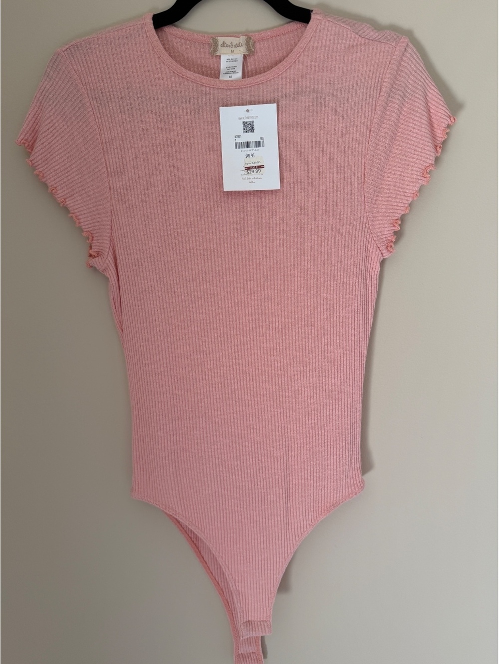 M/L Altar’d State NWT pink ribbed bodysuit